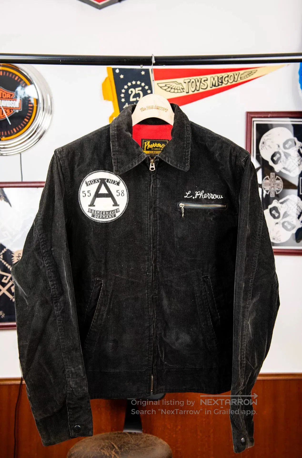 Pherrow's Corduroy Jacket with Red Lining.
