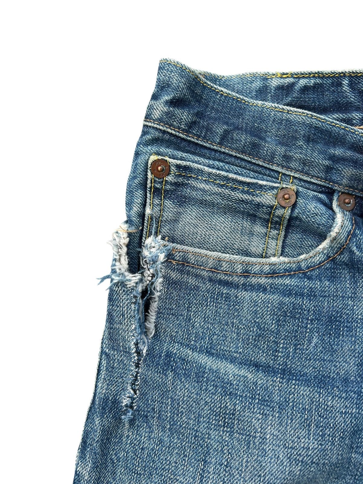 RRL Ralph Lauren FLARE RRL RALPH LAUREN SELVEDGE DISTRESSED DENIM JEANS Size US 34 / EU 50 - 7 Thumbnail