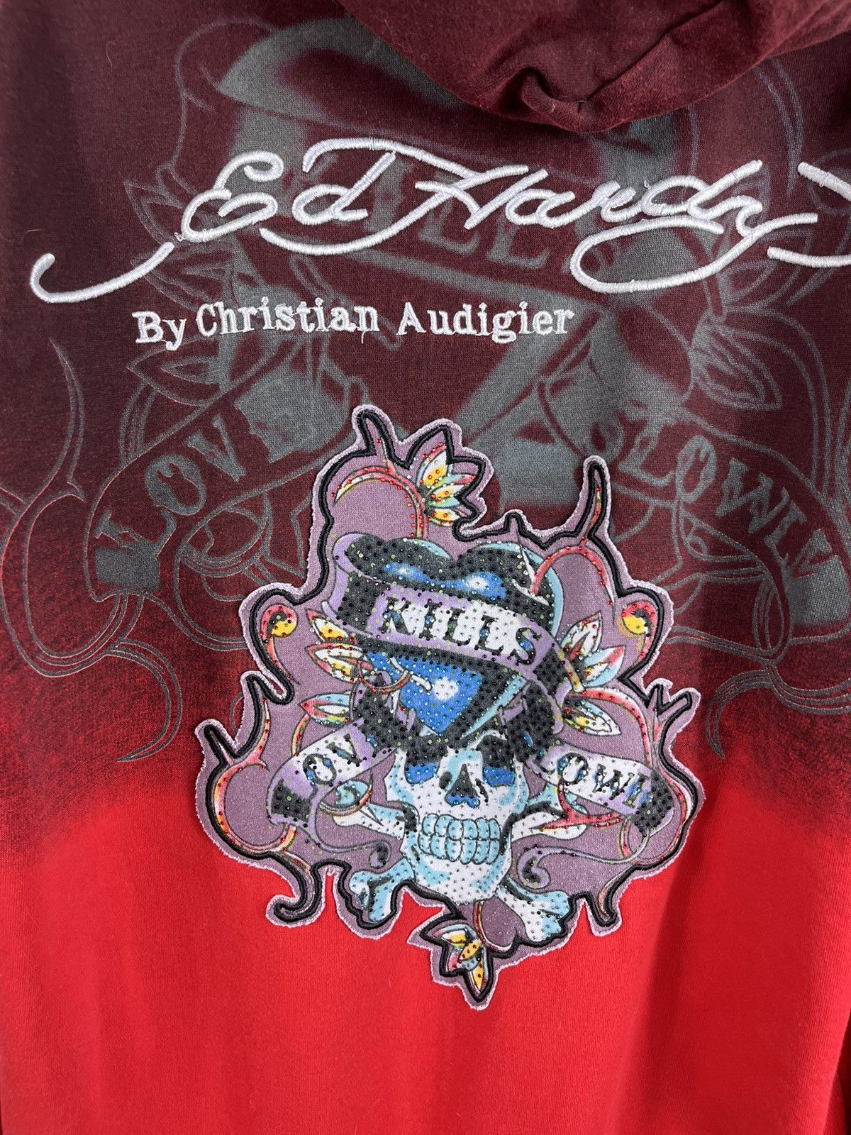 Christian Audigier × Ed Hardy × Vintage Vintage Ed Hardy Christian Audigier y2k zip hoodie ombre Size US L / EU 52-54 / 3 - 19 Thumbnail