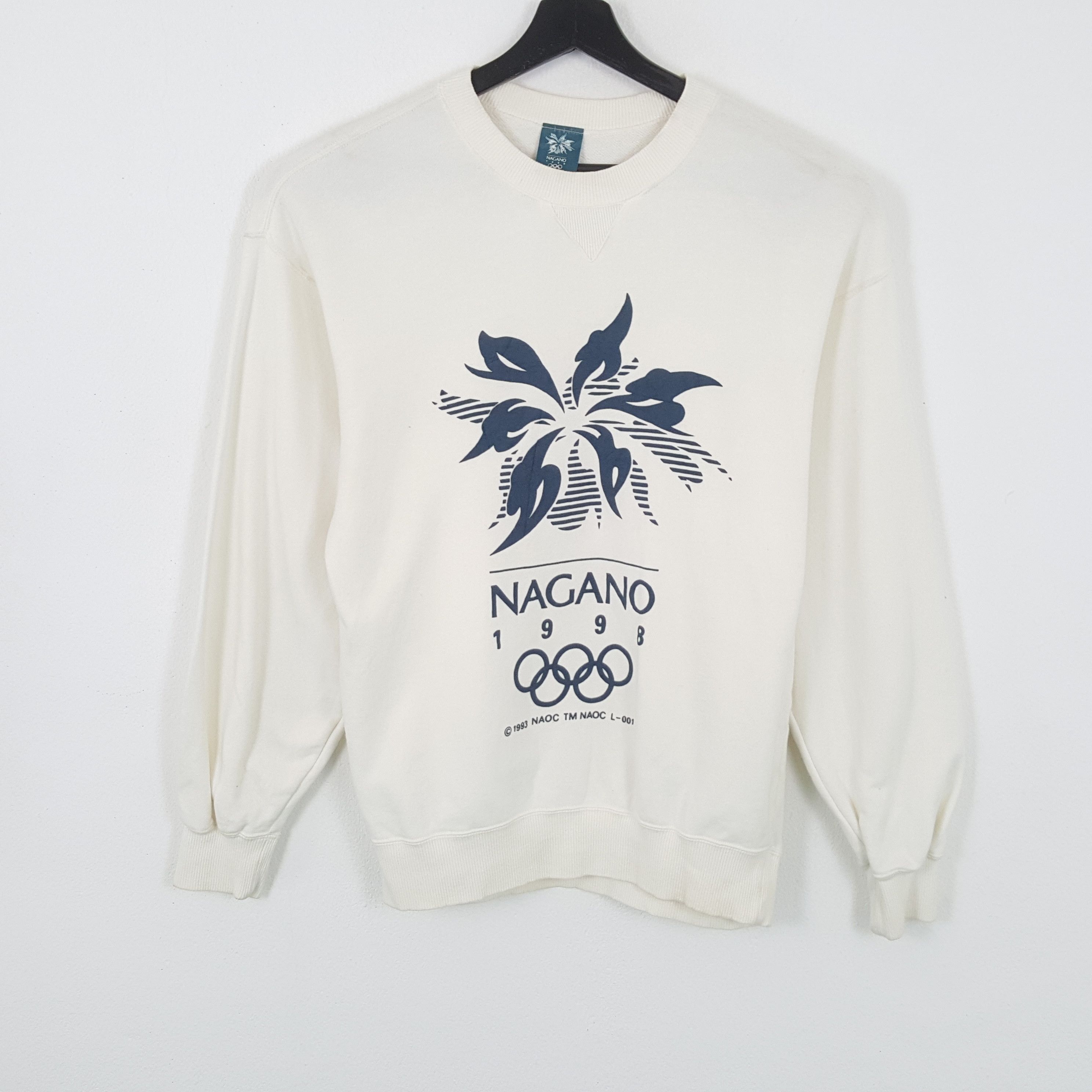 image of Mizuno x USA Olympics Olympics Nagona1998 Center Design Vintage Sweatshirt in White (Size Medium)