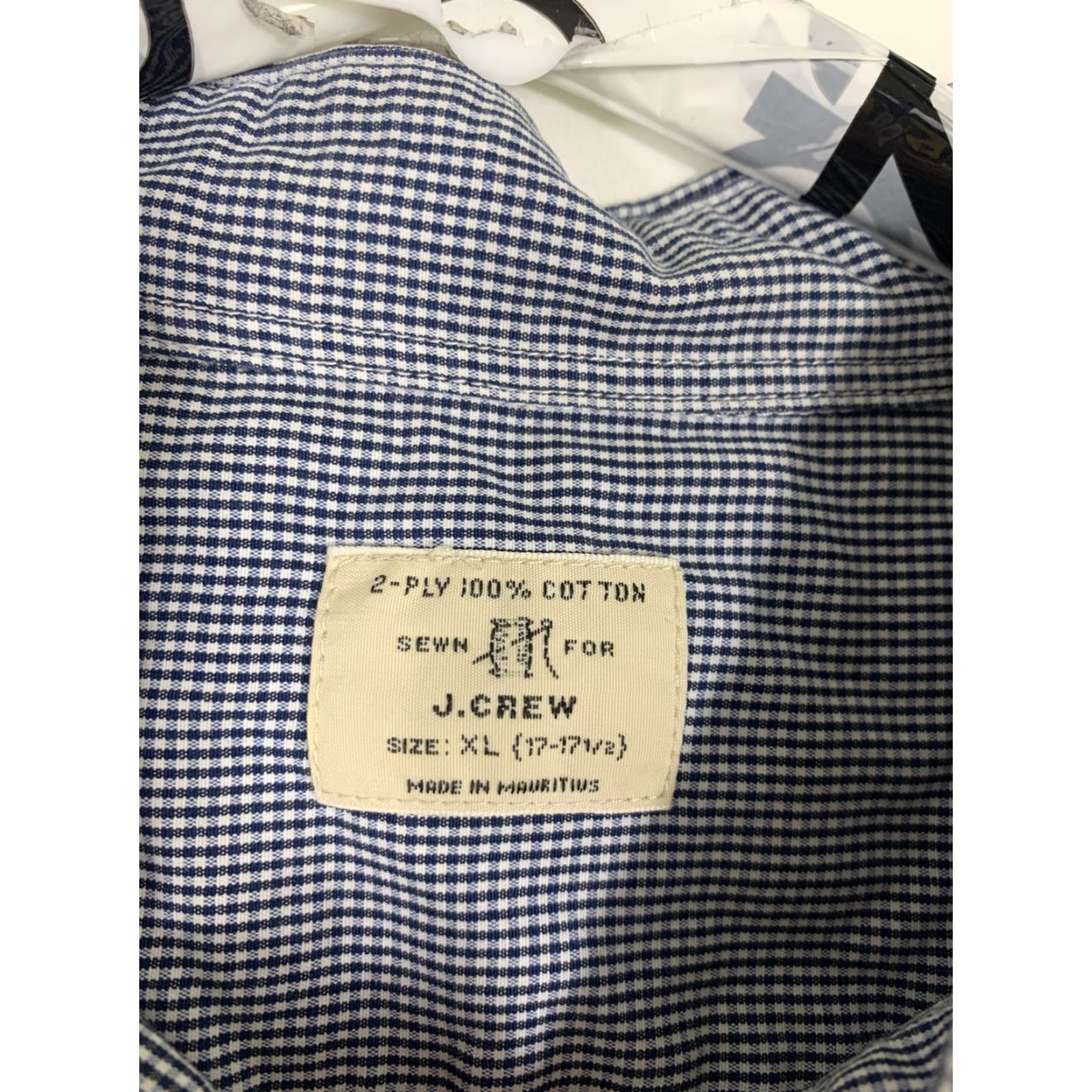 J.Crew J.CREW Shirt Mens XL Long Sleeve Button-Down Checkered Blue 100% Cotton Pocket Size US XL / EU 56 / 4 - 7 Thumbnail