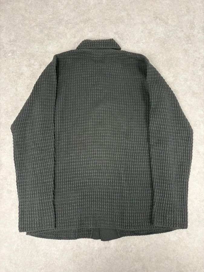 Armani 2000s Armani Collezioni Olive Wool Waffle Shirt Size US L / EU 52-54 / 3 - 6 Thumbnail