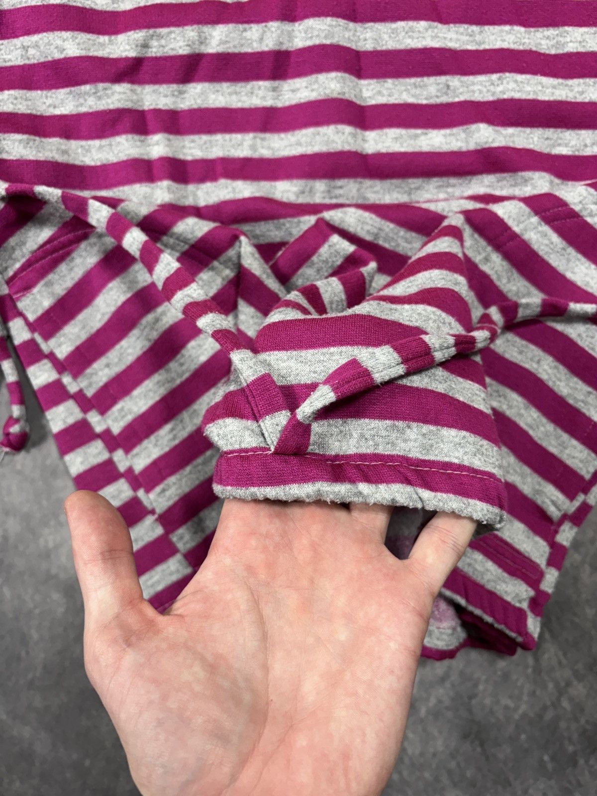 Vintage 1980s Vintage Sweatshirt Striped Crewneck Drawstring Crop 80 Size S / US 4 / IT 40 - 11 Thumbnail