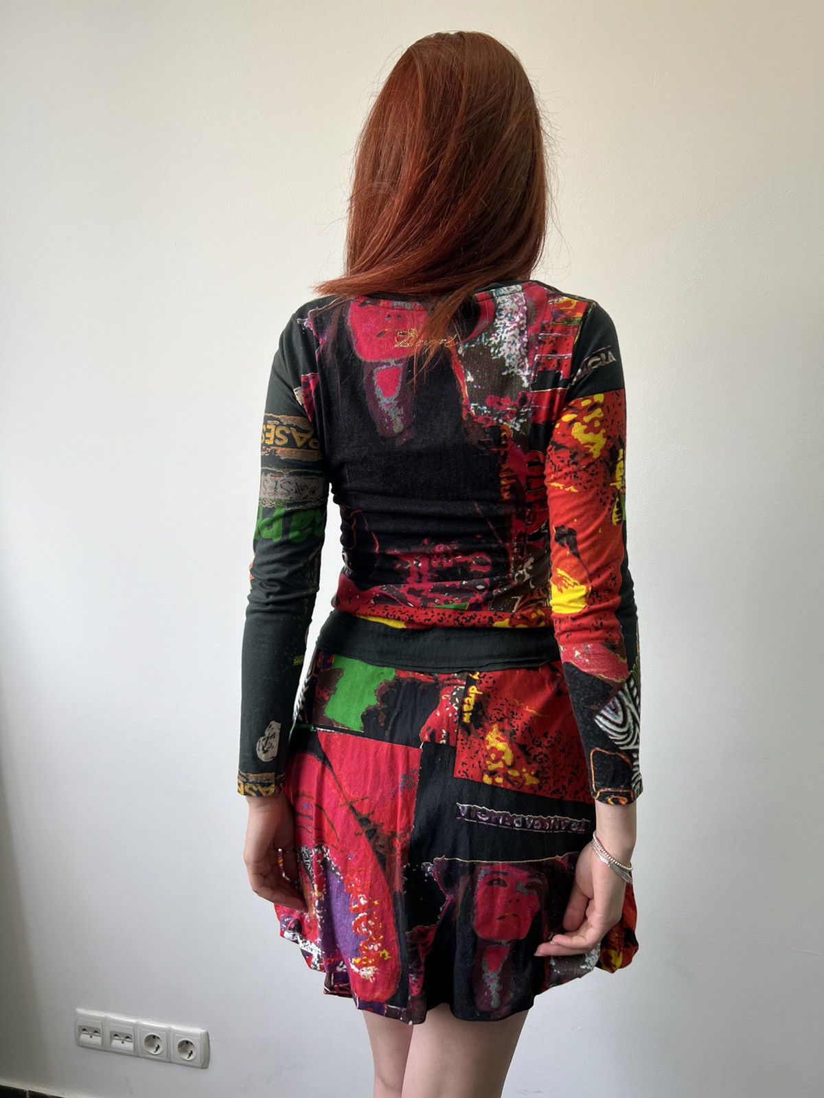 Desigual × Jean Paul Gaultier × Vintage JPG STYLE Desigual Y2K Psychedelic Green Sleeveless Dress Size M / US 6-8 / IT 42-44 - 2 Thumbnail
