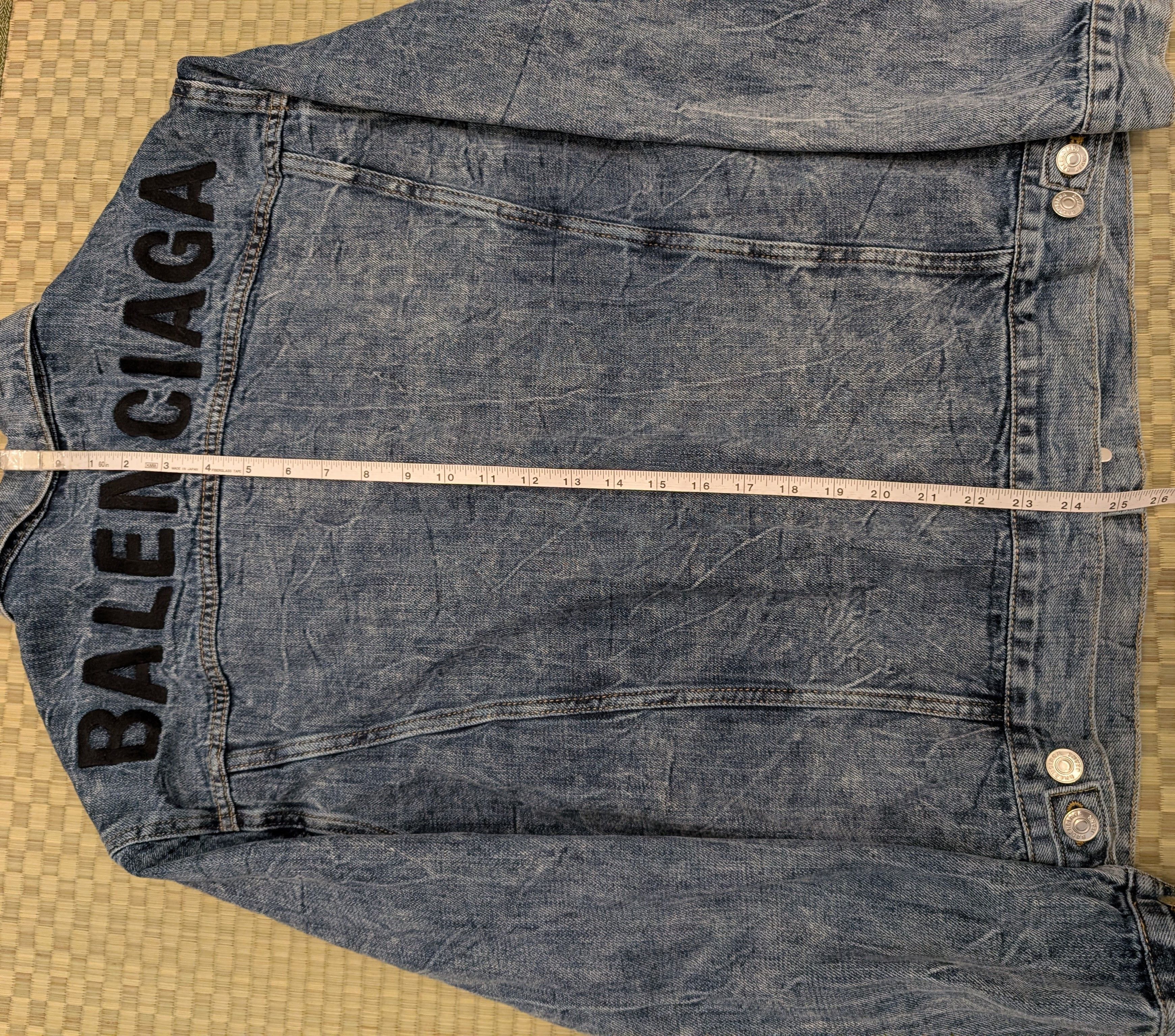 Balenciaga Balenciaga Water Ripple Spellout Denim Jacket Made in Japan Size US M / EU 48-50 / 2 - 8 Thumbnail