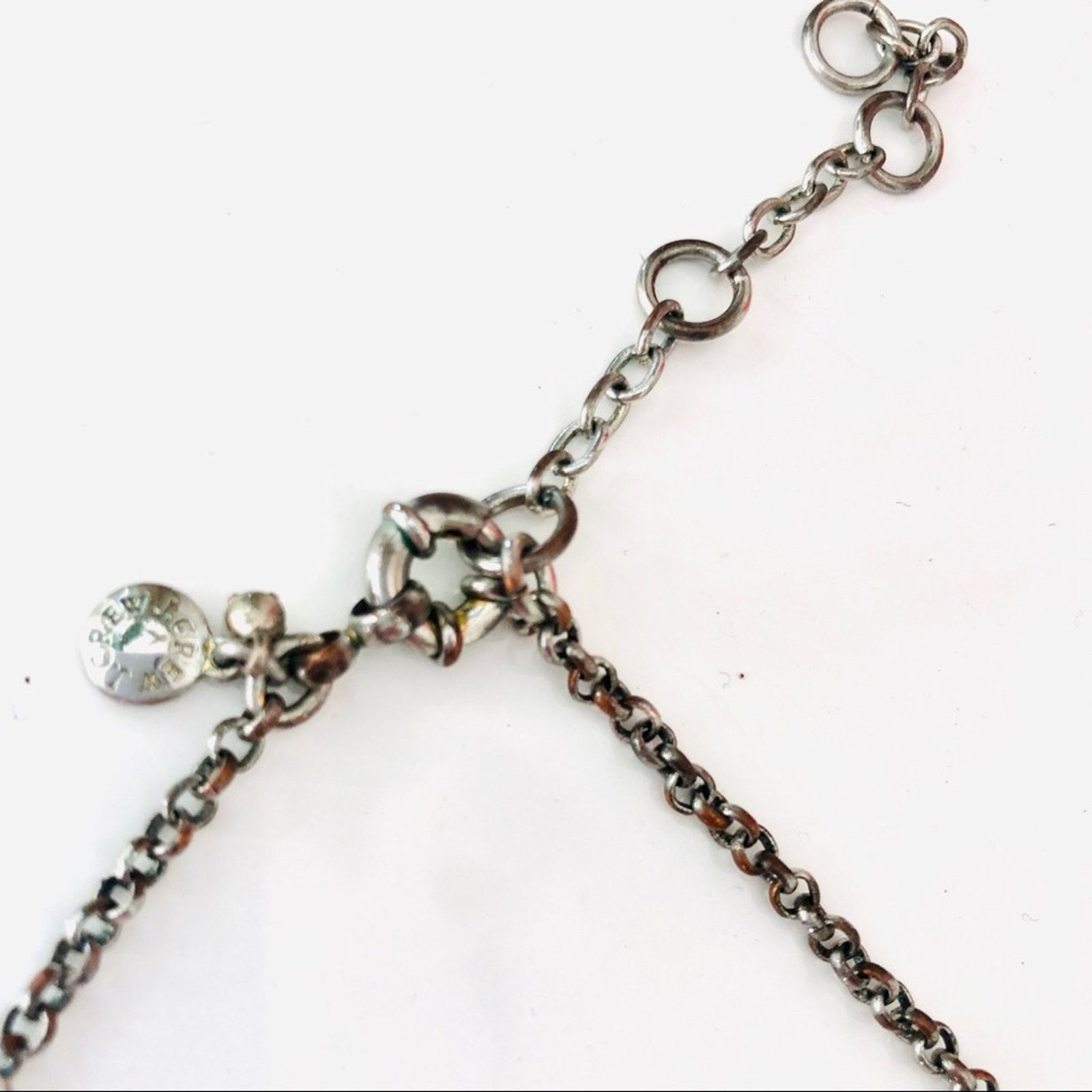 J.Crew J CREW Silver Jewel White Enamel Circle Statement Necklace Size ONE SIZE - 5 Thumbnail