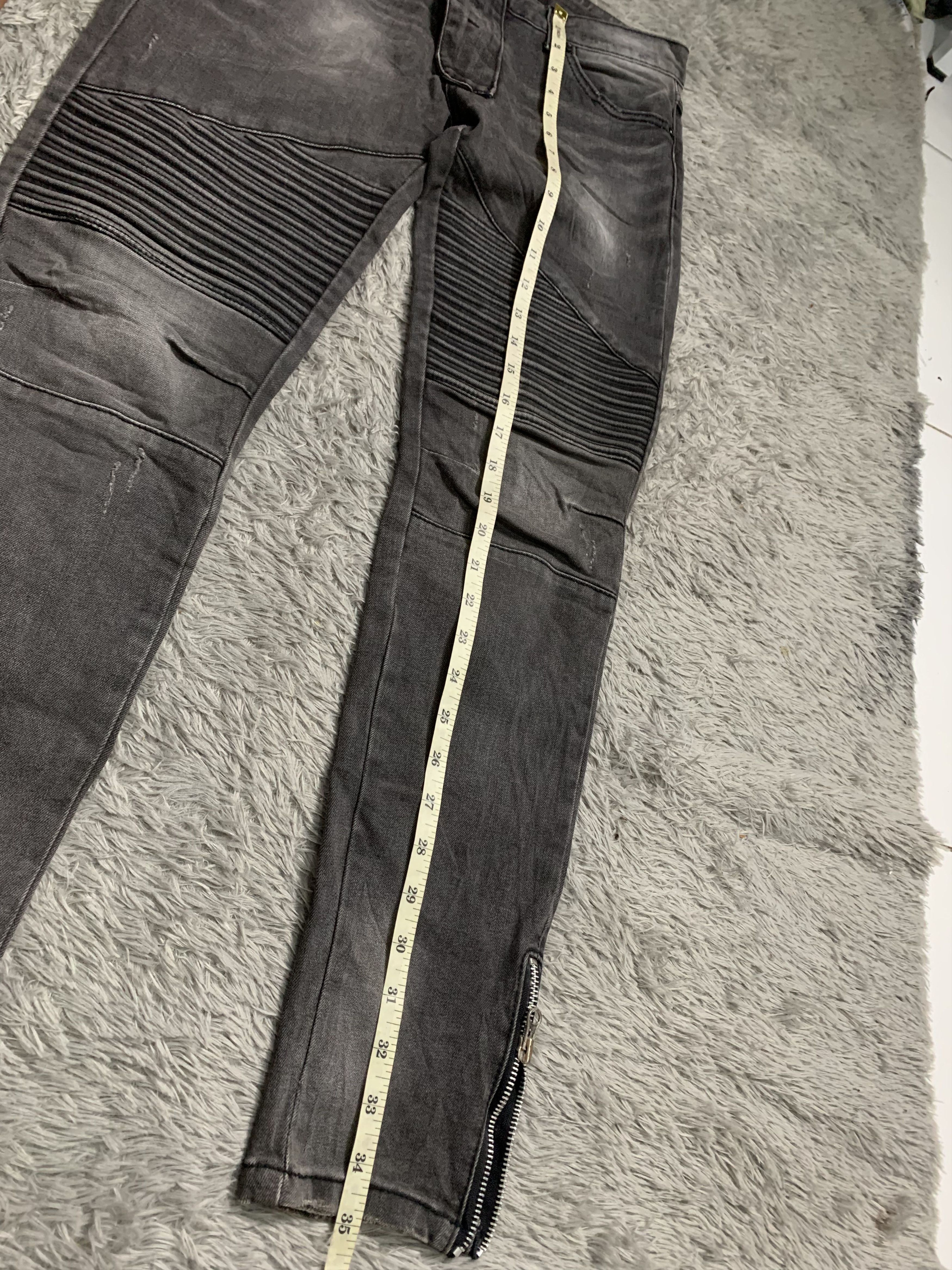Japanese Brand Time-Worn Essentials Bikers Denim Balmain Style Size US 29 - 8 Thumbnail