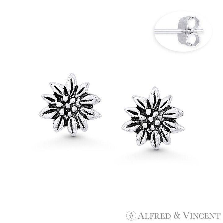 Other Water Lily Flower Charm Stud Earrings in 925 Sterling Silver Size ONE SIZE - 1 Preview