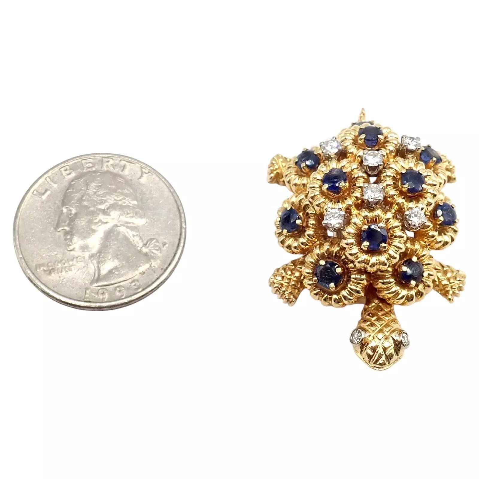 Tiffany & Co. Tiffany & Co. 18k Yellow Gold Diamond Sapphire Pin Brooch Size ONE SIZE - 4 Thumbnail