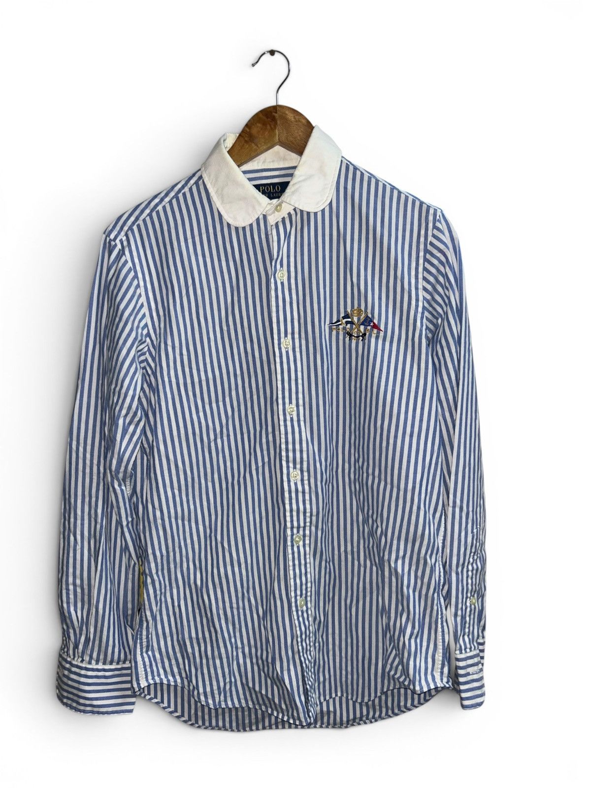 Polo Ralph Lauren Striped Club Collar Nautical Crest Shirt Size US S / EU 44-46 / 1 - 1 Thumbnail