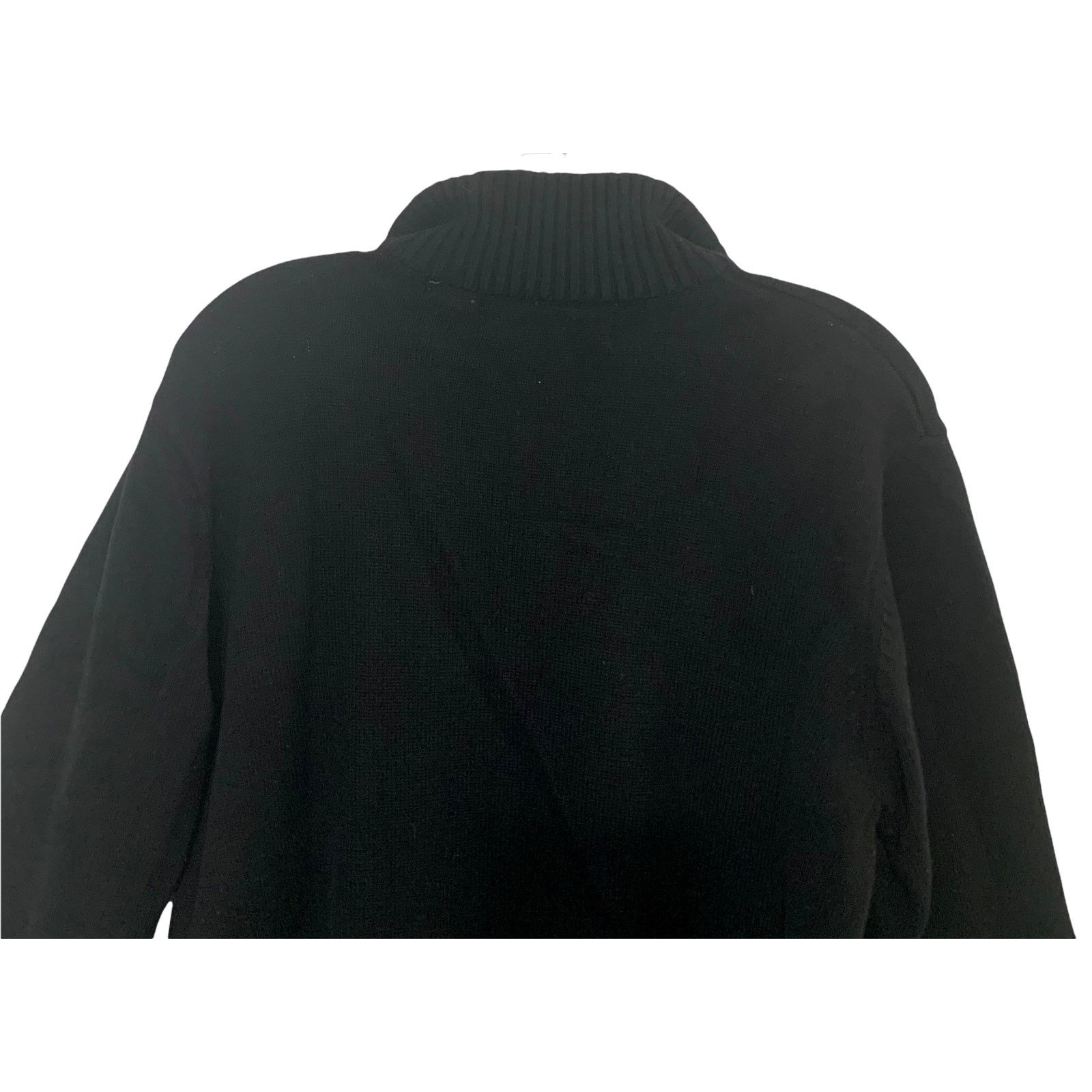Oscar De La Renta Oscar De La Renta Nordic 1/4 Zip Pullover Sweater Black M Size US M / EU 48-50 / 2 - 6 Thumbnail
