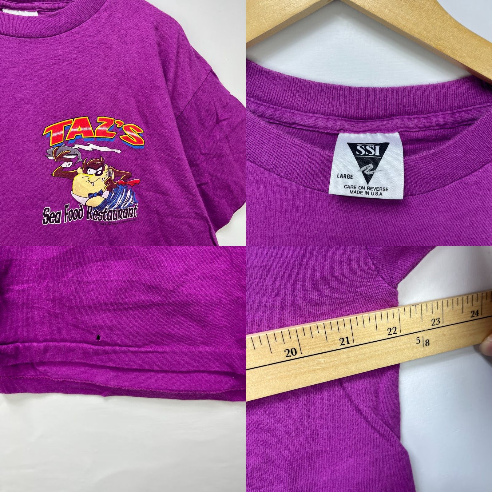 Vintage VINTAGE 90s Taz Looney Tunes Single Stitch Shark T-Shirt Large Size US L / EU 52-54 / 3 - 8 Thumbnail