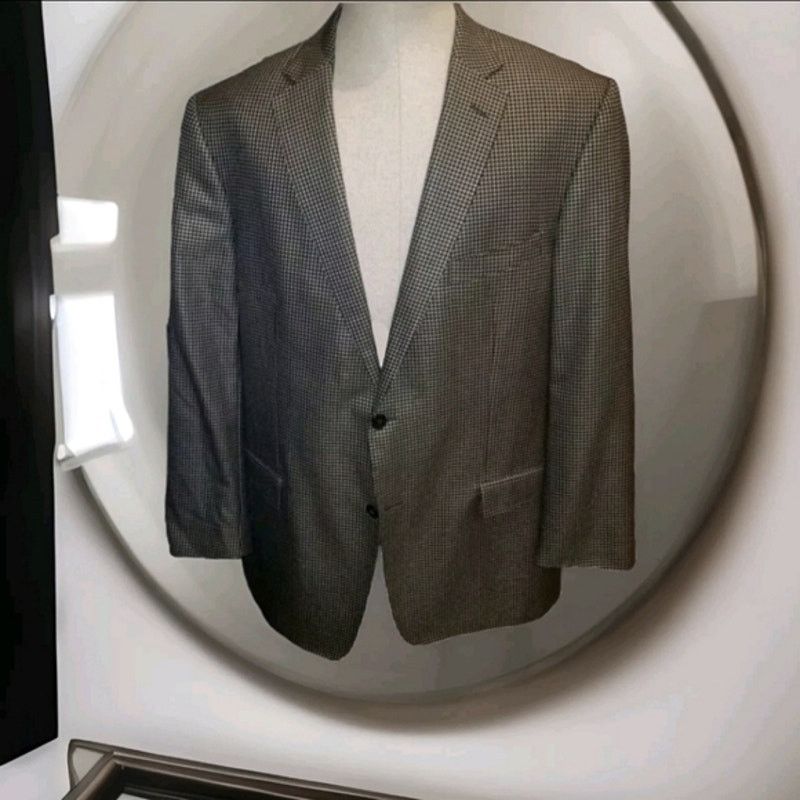 Versace Collection Black Checkered Blazer Size 48 R