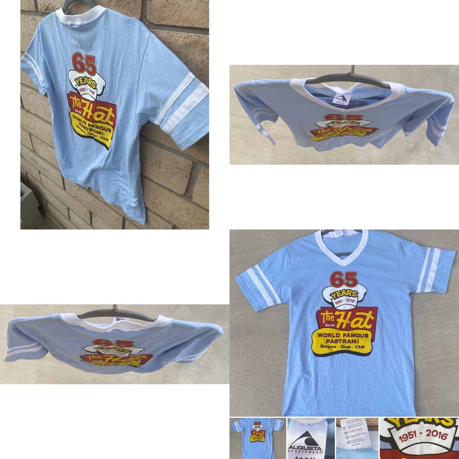 Vintage The Hat World Famous Pastrami Since 1951 T Shirt 65 Years Anniversary Size M Blue Size US M / EU 48-50 / 2 - 8 Thumbnail