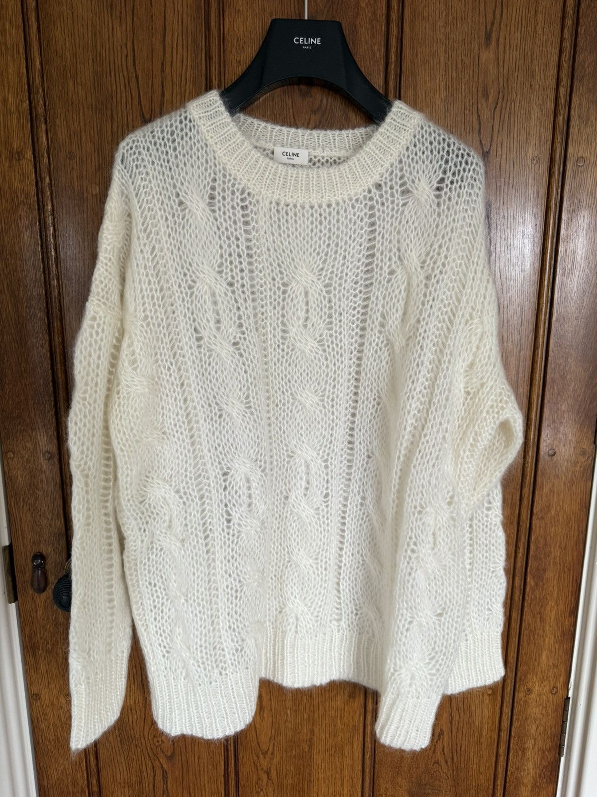 Celine $1.4k FW22 Celine boxy Aran sweater in mohair fisherman M Size US M / EU 48-50 / 2 - 1 Thumbnail
