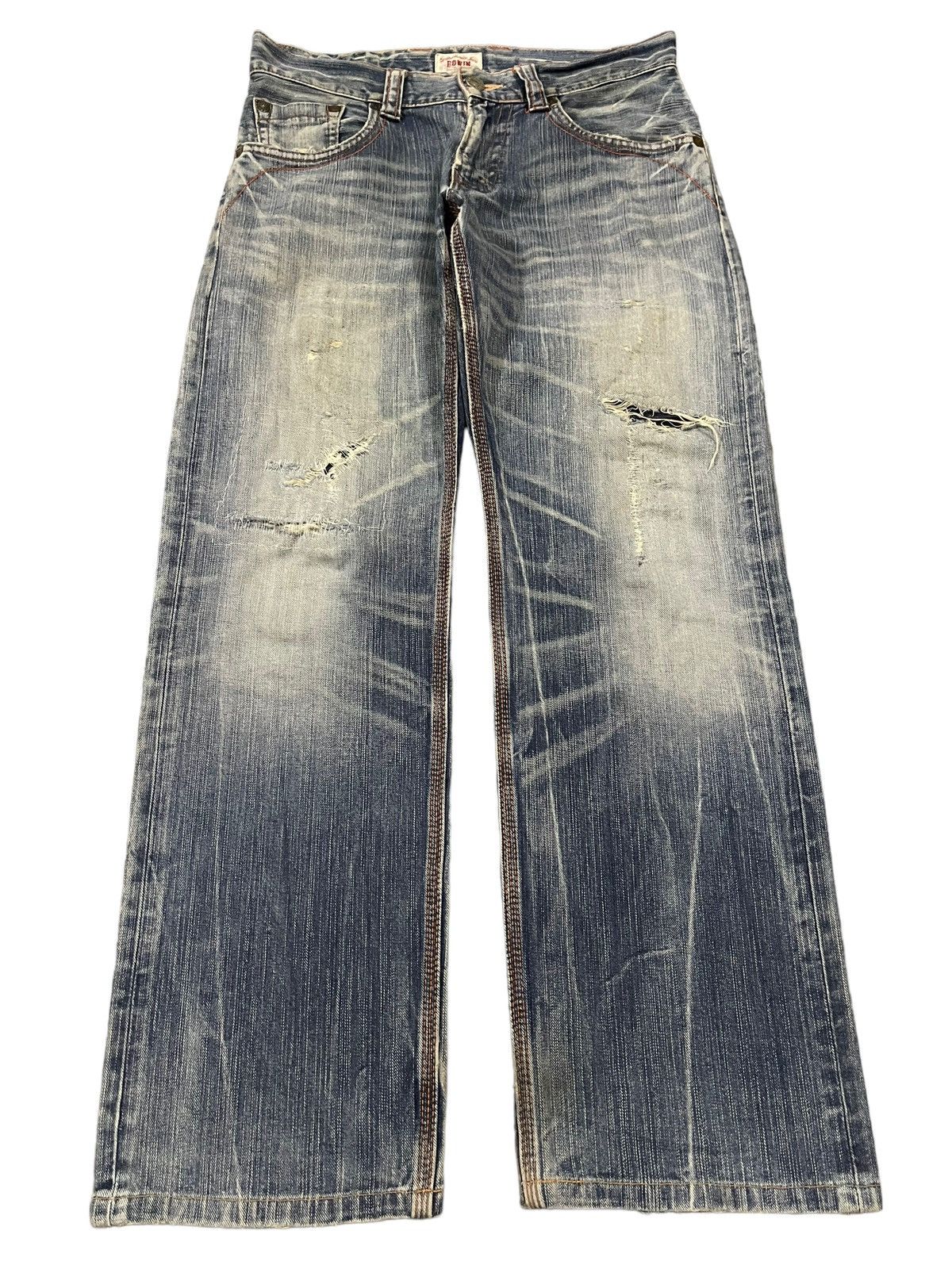 Edwin Edwin XV Exclusive Vintage Blue Wash Distressed Baggy Jeans Size US 32 / EU 48 - 1 Thumbnail