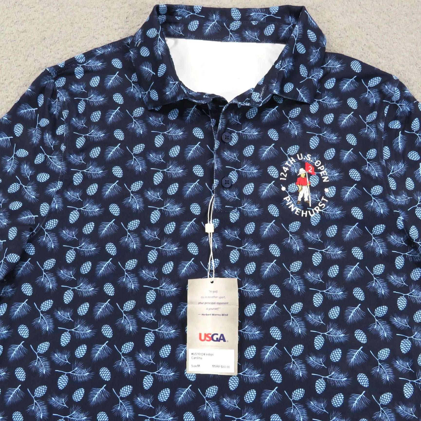 Vintage Pinehurst Polo Medium Mens USGA Golf Shirt Performance All Over Print Pine Tree Polo Size US M / EU 48-50 / 2 - 3 Thumbnail