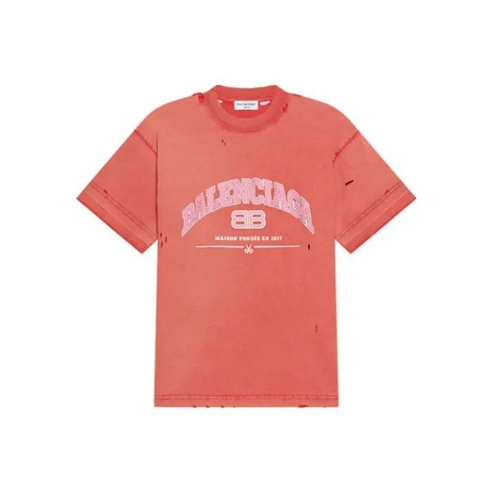 Balenciaga SS22 Maison Logo Distressed T-Shirt 0079-2507