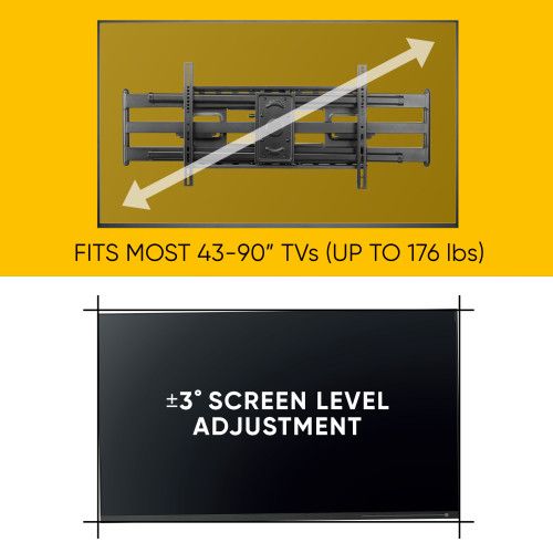 Designer × Homemade Full Motion Extra Extension TV mount for 43-90" Size US L / EU 52-54 / 3 - 2 Thumbnail