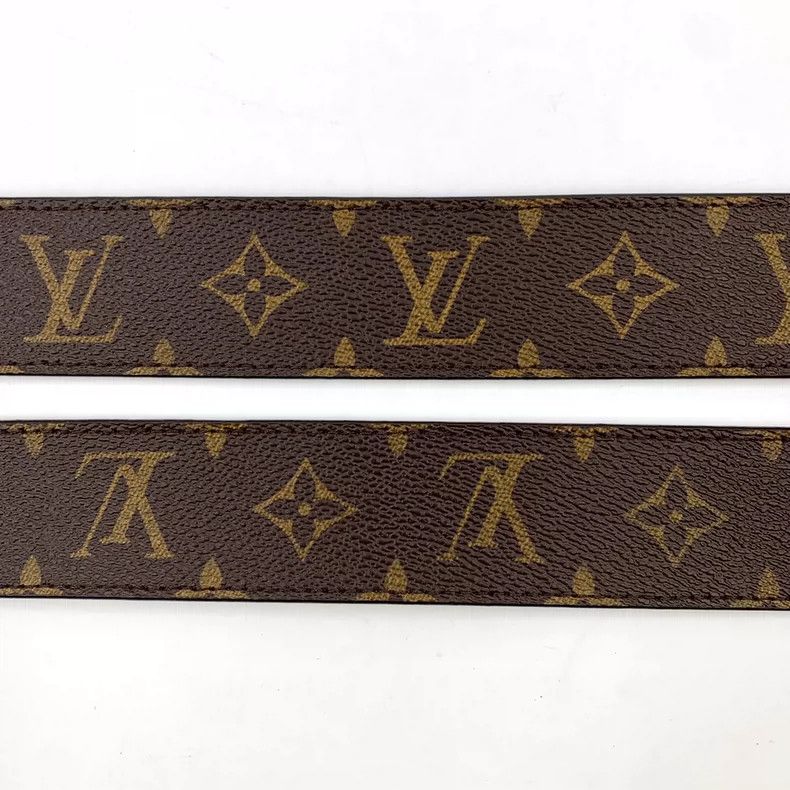 Louis Vuitton Louis Vuitton Dark brown logo full print smooth buckle bel Size ONE SIZE - 6 Thumbnail