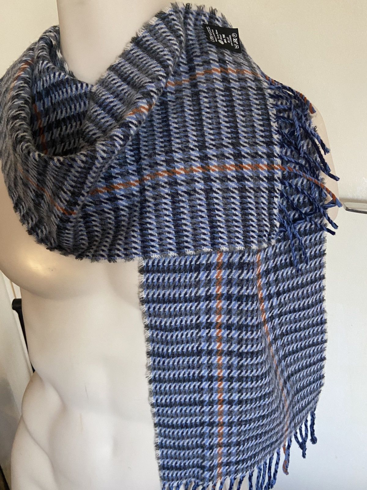 Other Littlewoods Blue Striped Fringe Mens Scarf UK 49”L X 9.5”W Size ONE SIZE - 4 Thumbnail