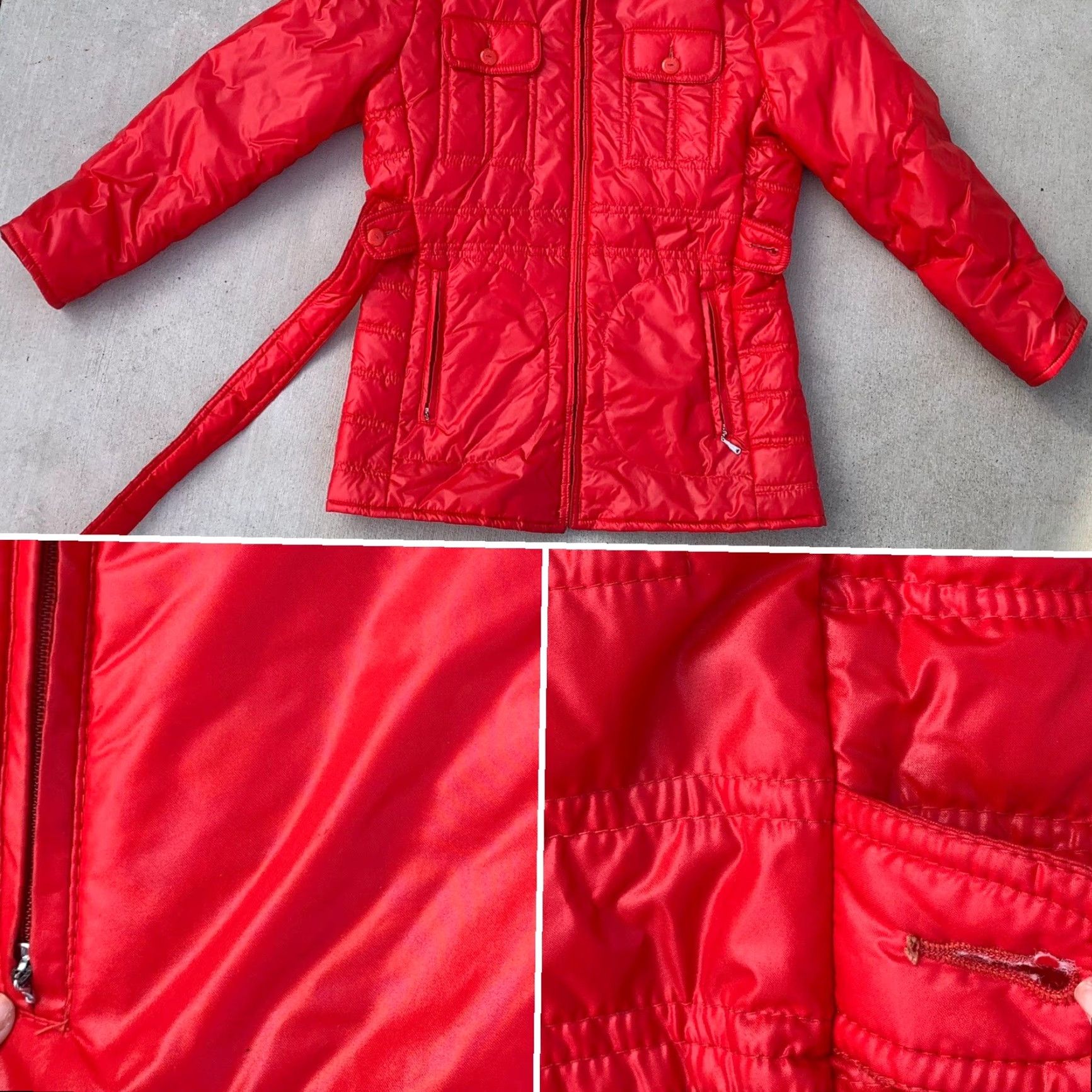 Obermeyer VINTAGE Obermeyer Shiny Red Nylon Ski Jacket Coat Ladies Medium 70s 80s 1970s Size M / US 6-8 / IT 42-44 - 6 Thumbnail