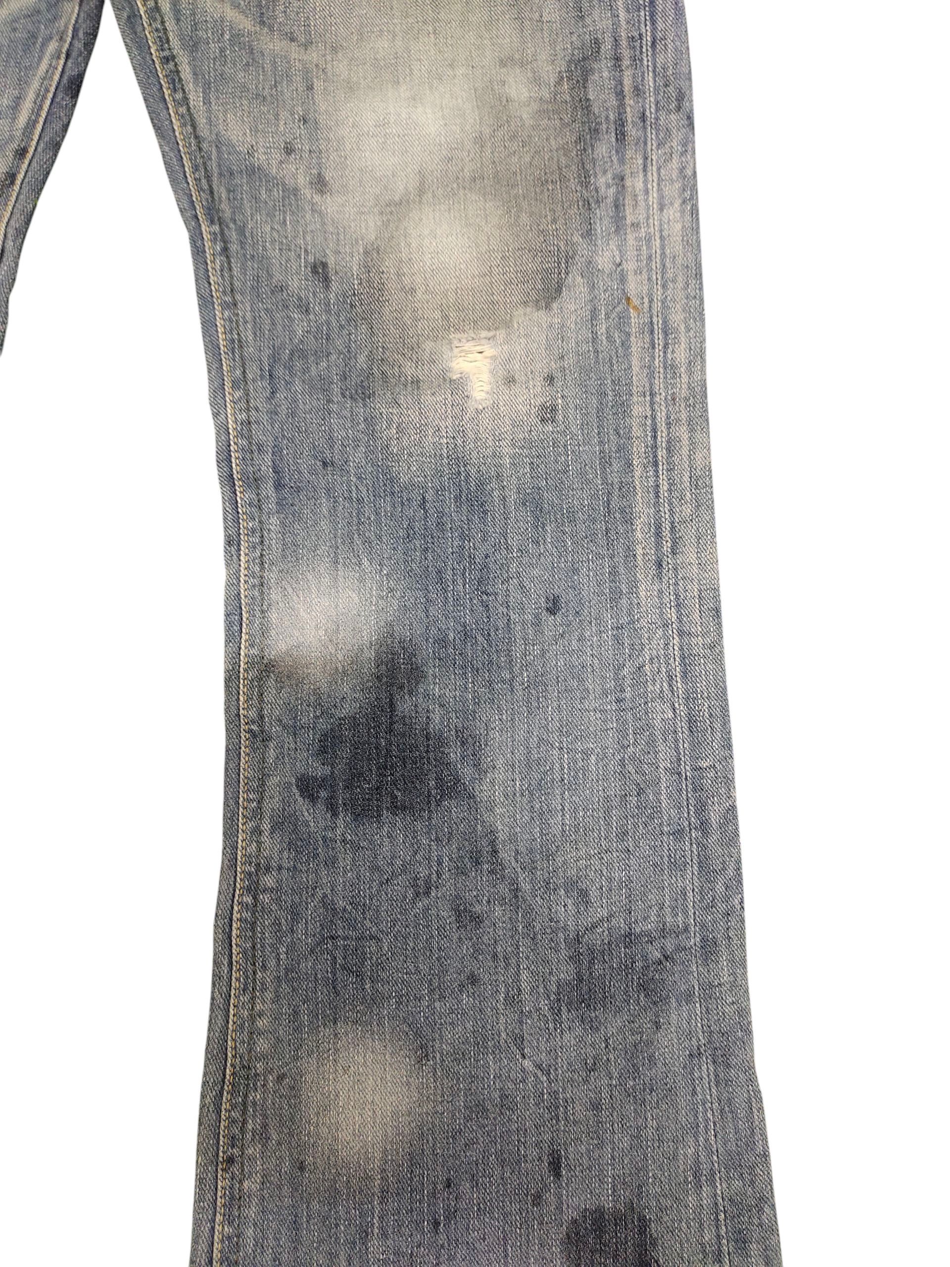 Comme des Garcons × Undercover Vintage Lee Rider Distress Faded Denim Jeans Grunge Size US 31 - 3 Thumbnail