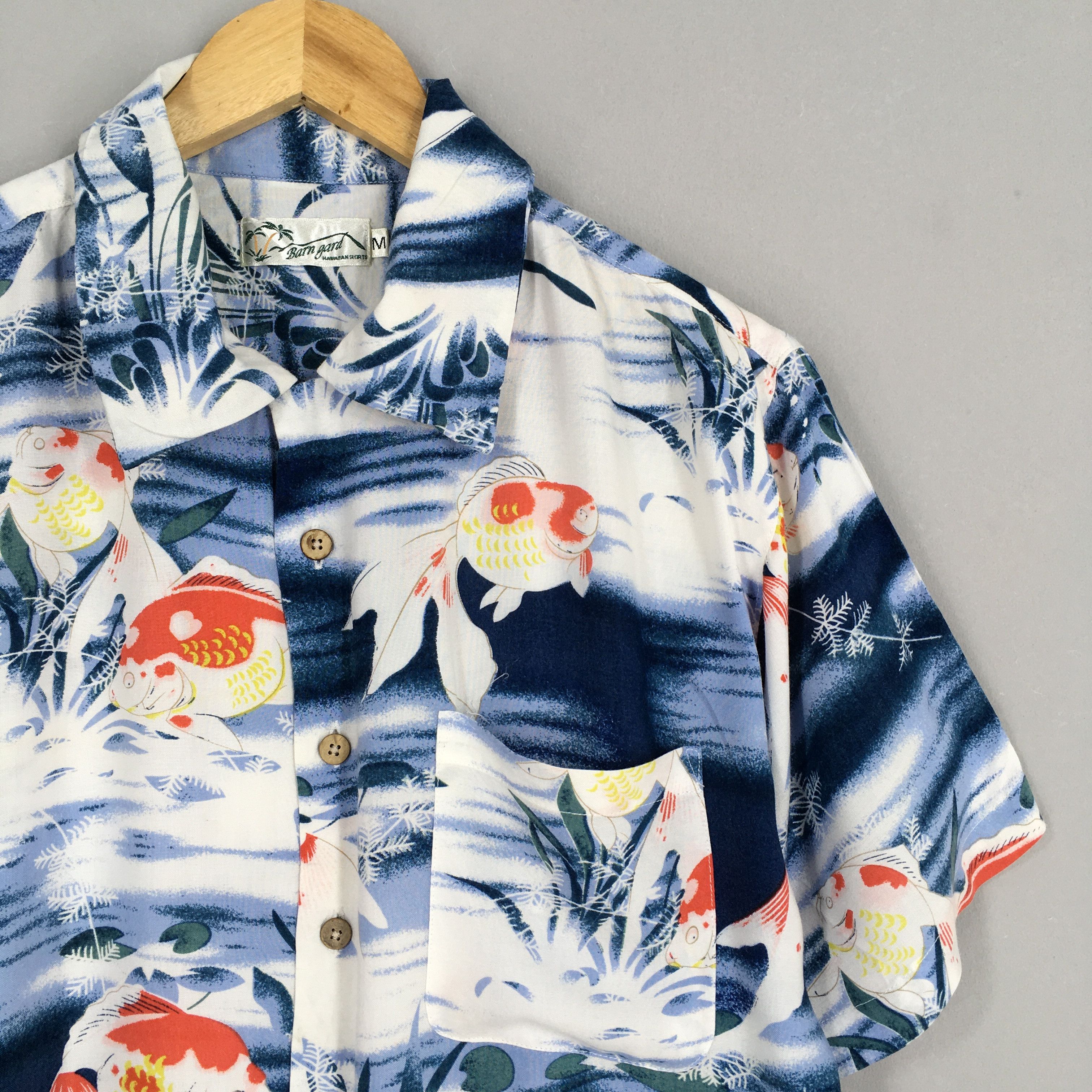 Japanese Brand Vintage Hawaiian Japanese Gold Fish Rayon Shirt Medium Size US M / EU 48-50 / 2 - 2 Thumbnail