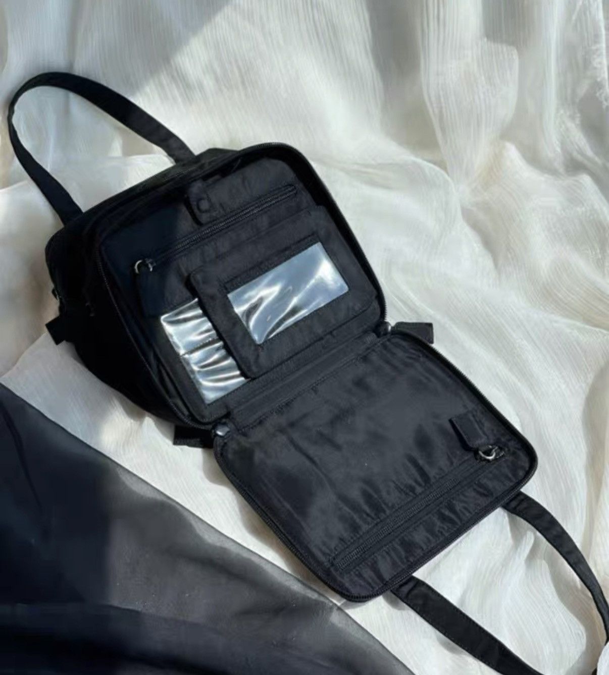 Prada Prada Mini Black & Silver Nylon Tofu Handbag J36 Size ONE SIZE - 10 Thumbnail