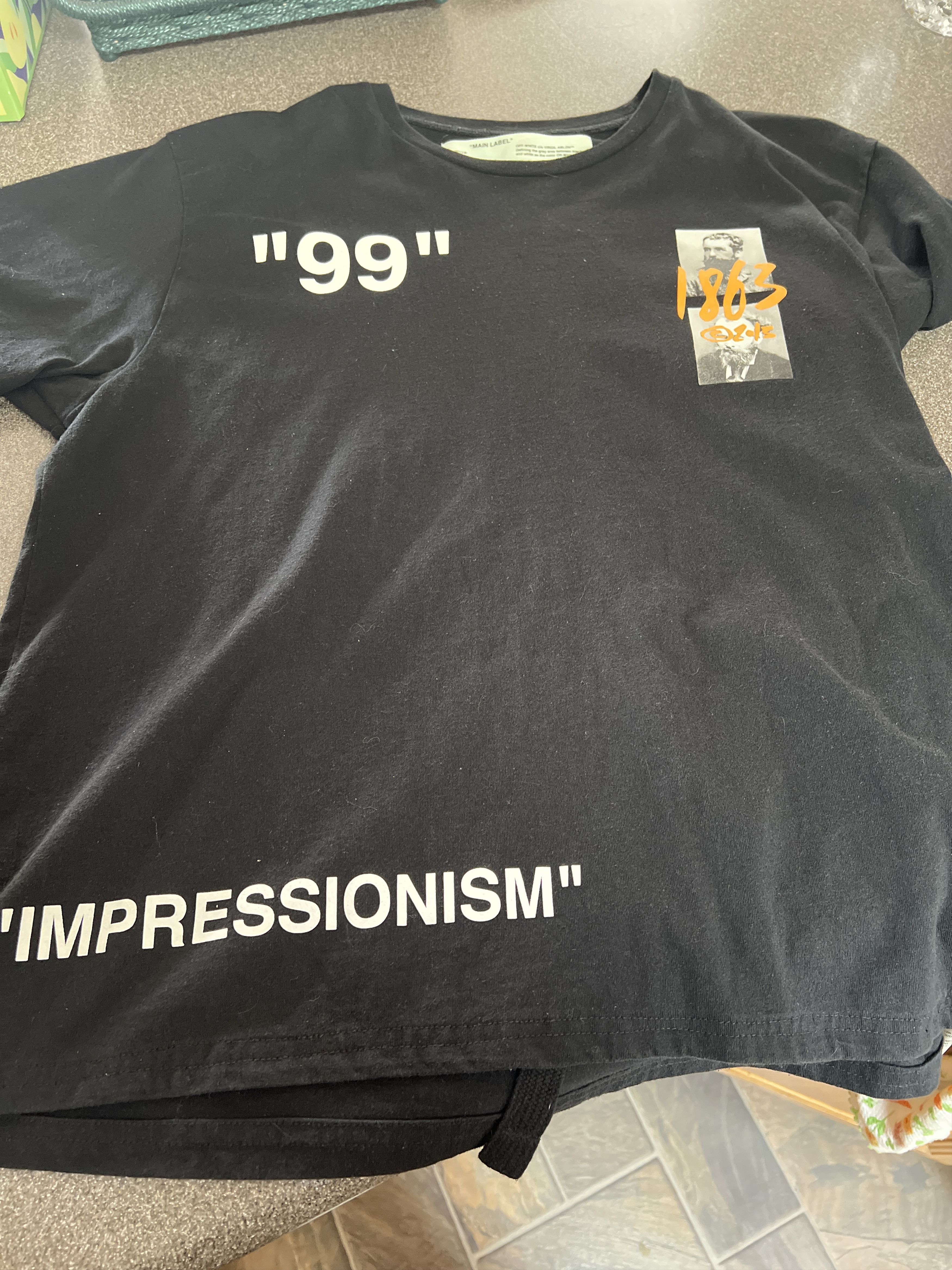 image of Off White Oversized Off-White Impressionism Tee in Black, Men's (Size Small)