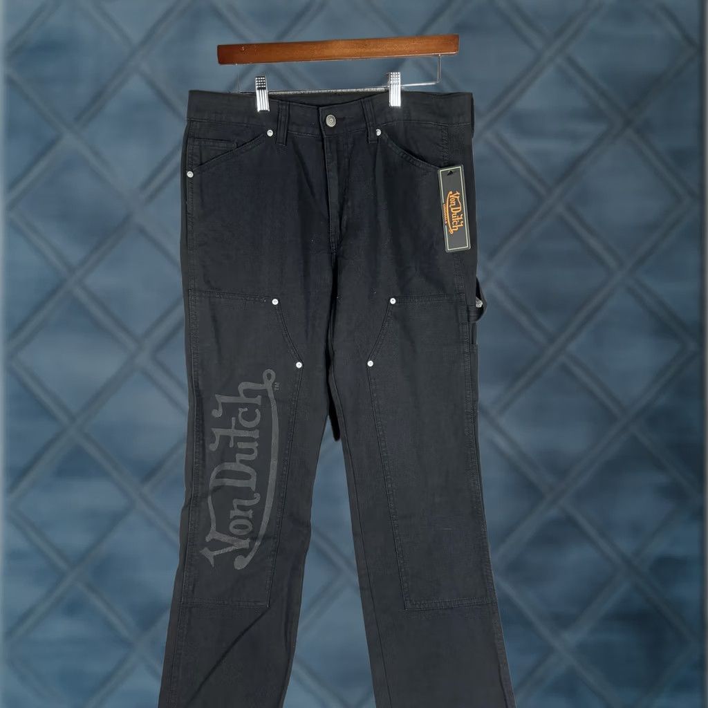Von Dutch VON DUTCH Mens 30x32 Black Carpenter Jeans Workwear Logo Streetwear Y2K Pants Size US 30 / EU 46 - 1 Thumbnail
