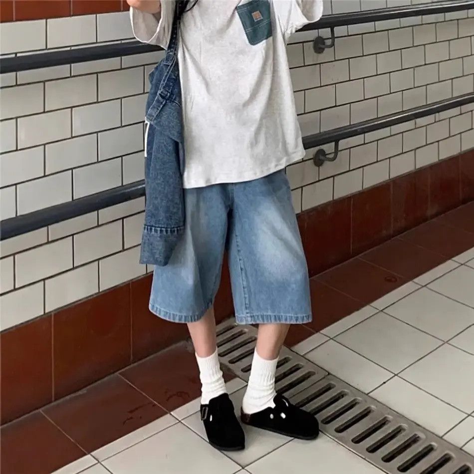 Japanese Brand × Jean Retro loose wide leg denim shorts Size US 32 / EU 48 - 2 Thumbnail