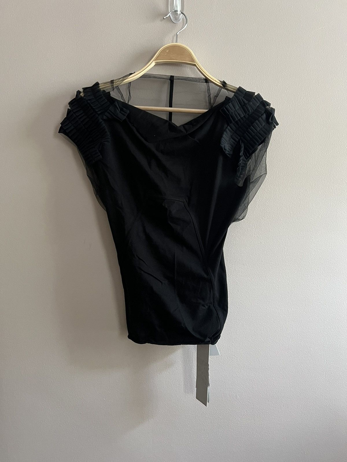 Rick Owens Rick Owens Boat-Neck Sheer Ruffle Top Size S / US 4 / IT 40 - 7 Thumbnail
