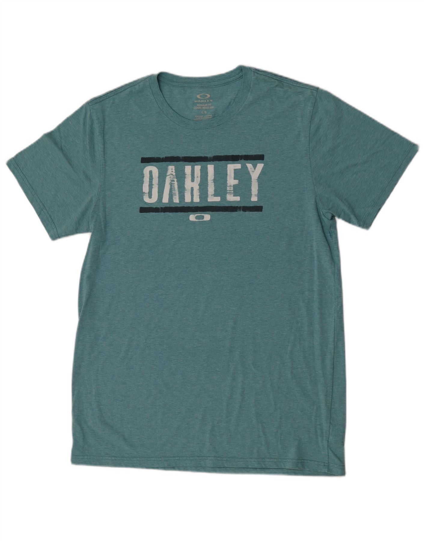 Oakley Mens Regular Fit Graphic T-Shirt Top Large Green Cotton Size US L / EU 52-54 / 3 - 1 Thumbnail