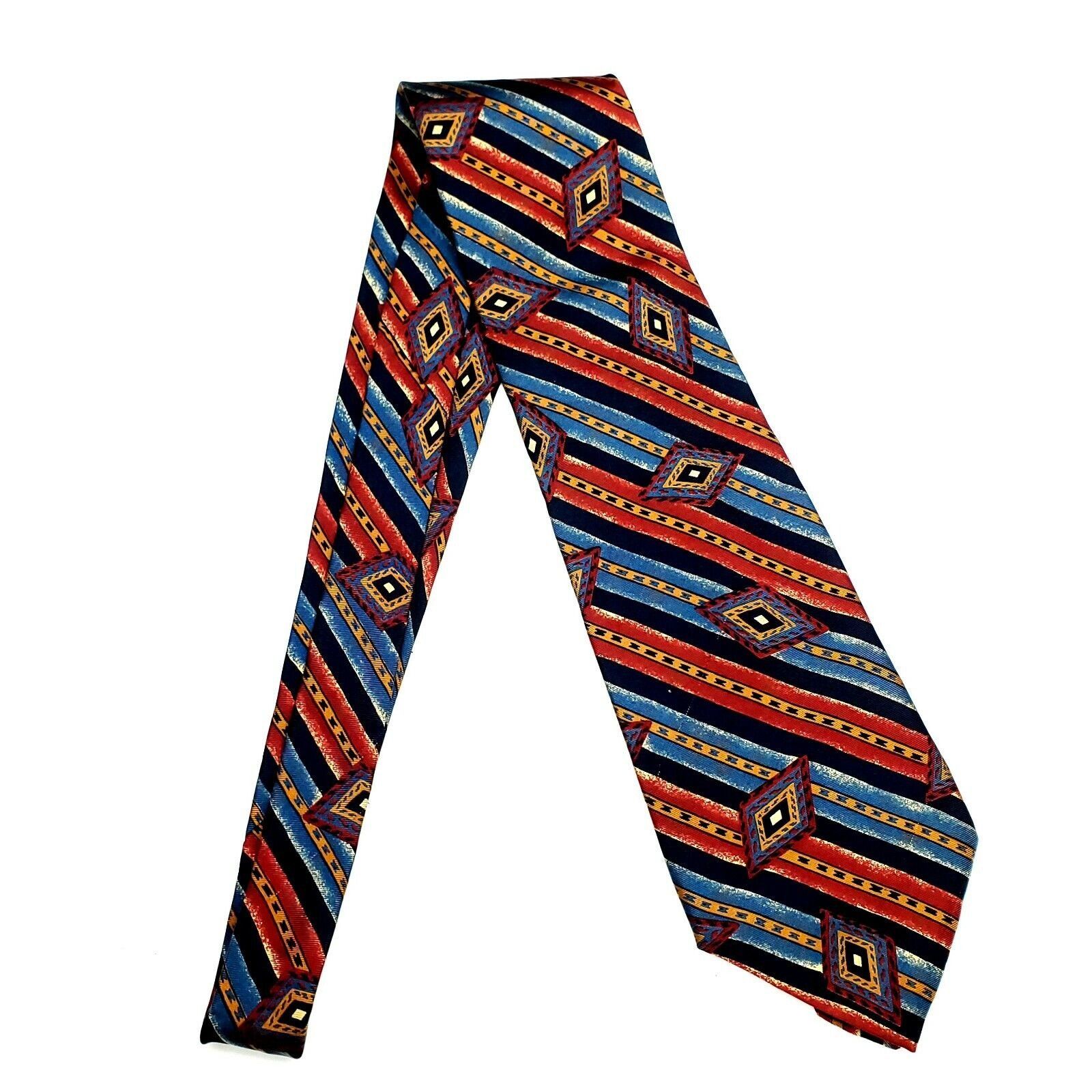 Chaps Chaps Ralph Lauren Silk Tie Striped Abstract Red Blue Skinny Size ONE SIZE - 6 Thumbnail