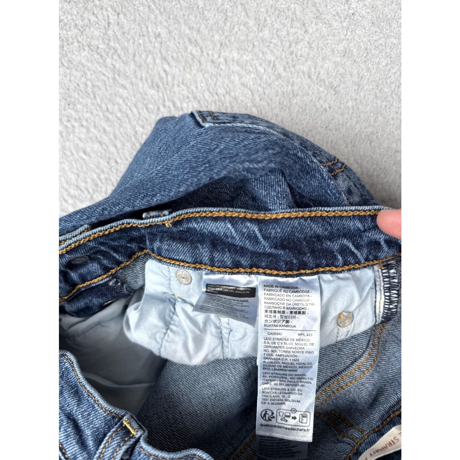 Levi's Levis Jeans Womens 25 Blue Premium Big E Ribcage Straight Ankle High Rise Button Size 42" / US 20 - 7 Thumbnail