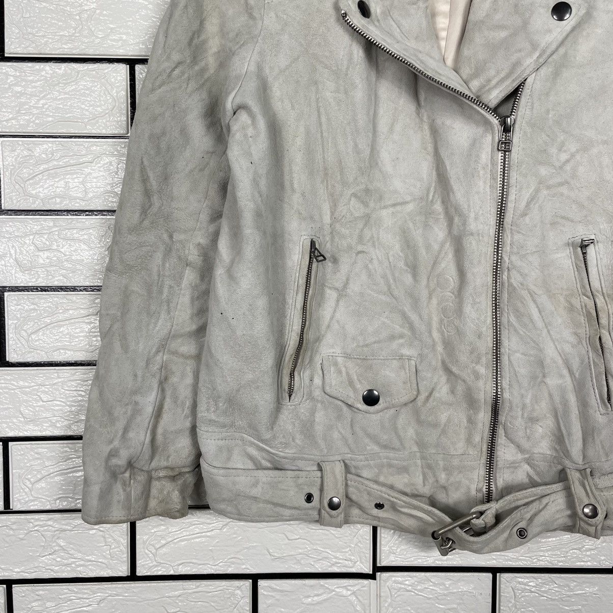 Japanese Brand Snidel Double Colar Leather Jacket Size S / US 4 / IT 40 - 3 Thumbnail