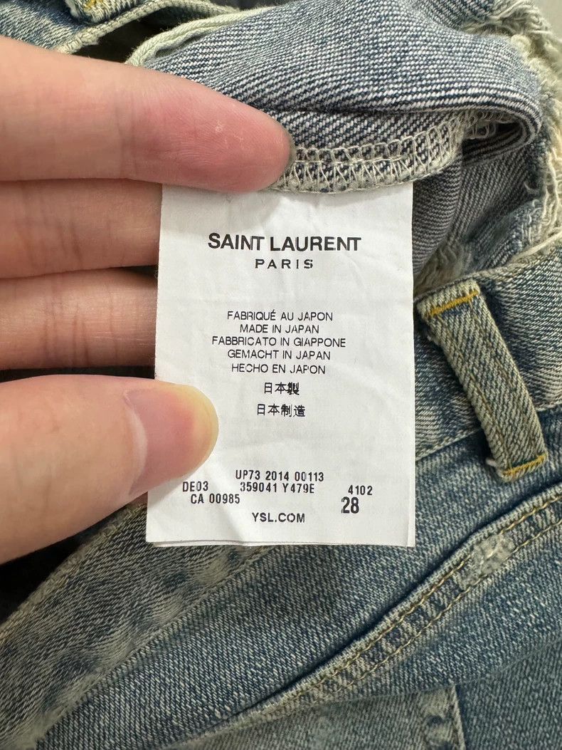 Yves Saint Laurent Saint Laurent 14SS Cat Claw Erosion Big Destruction Blue J Size US 28 / EU 44 - 7 Thumbnail