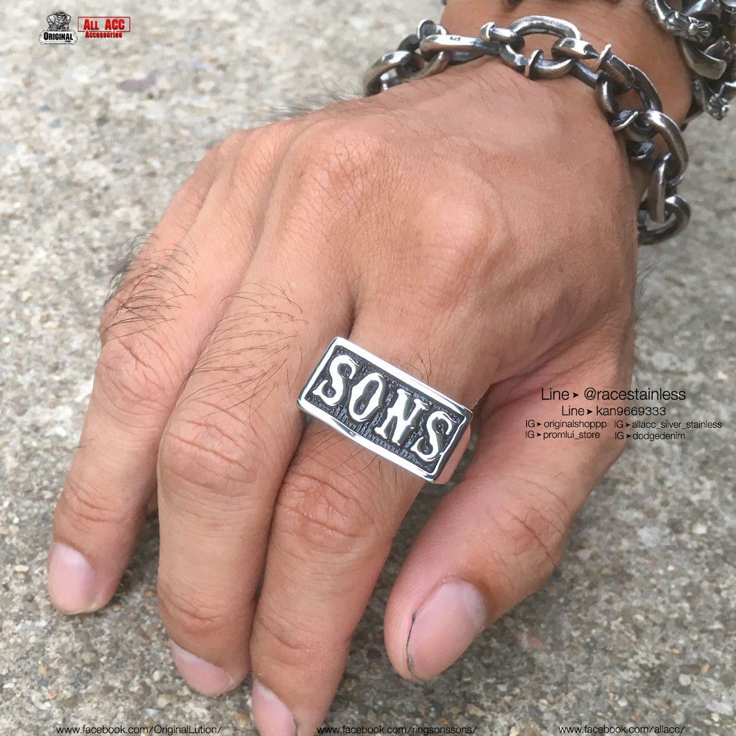 Warehouse ring sons of anarchy silver Sz7-12 Stainless harley mayans ...