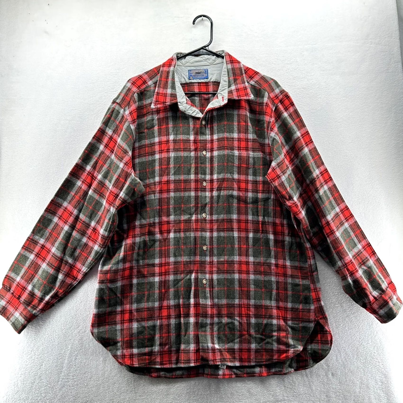 Pendleton VINTAGE Pendleton Shirt Mens XL Red Plaid Lined Long Sleeve Button Front USA Size US XL / EU 56 / 4 - 2 Thumbnail