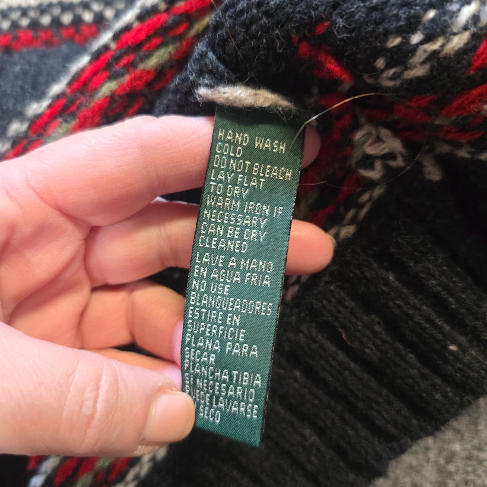 Ralph Lauren VINTAGE Lauren Ralph Lauren Sweater Mens Medium Handknit Wool Fair Isle 1/4 Zip Size US M / EU 48-50 / 2 - 7 Thumbnail