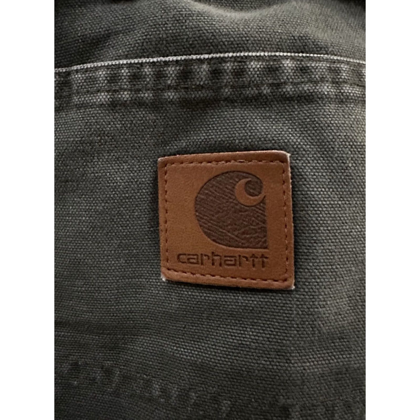 Carhartt VINTAGE Carhartt B11 MOS Work Carpenter Pants Duck Canvas Olive 40x32 Grunge 90s USA Mens Navy/Green or Olive? Size US 40 / EU 56 - 2 Thumbnail