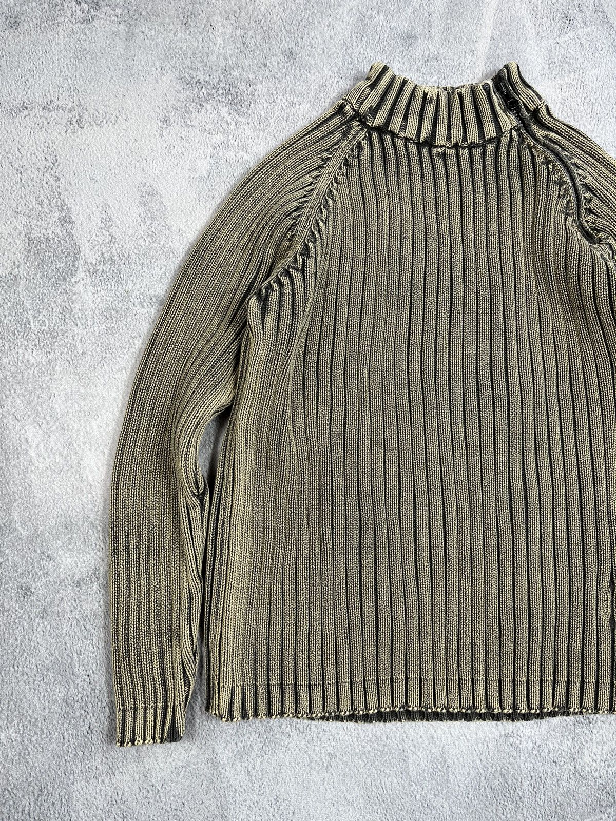 Vintage Y2K Japanese ribbed 1/4 zip sweater streetwear S
