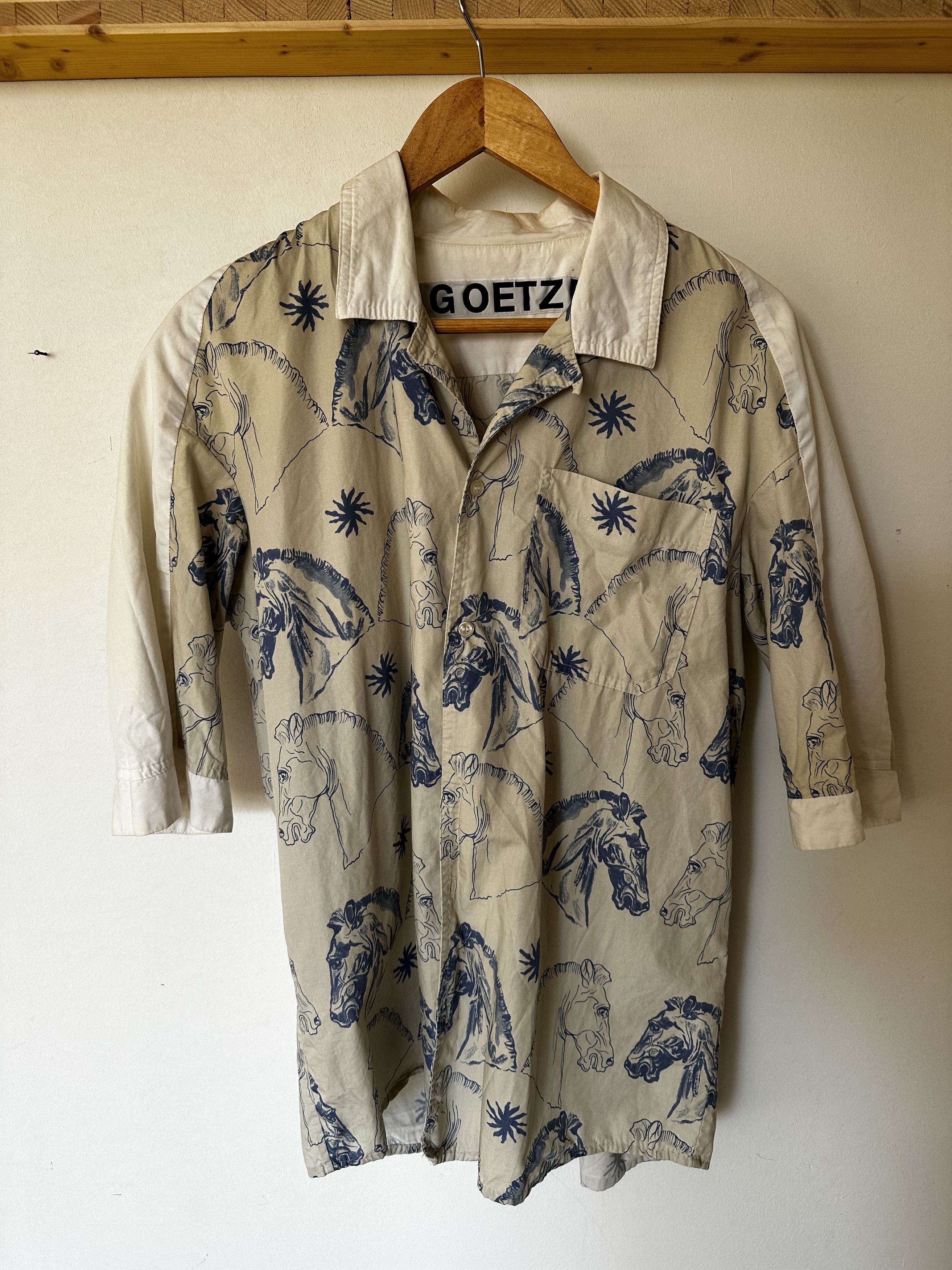 image of Sissi Goetze Horse Shirt (?) 2018 in White/Mixed, Men's (Size Small)