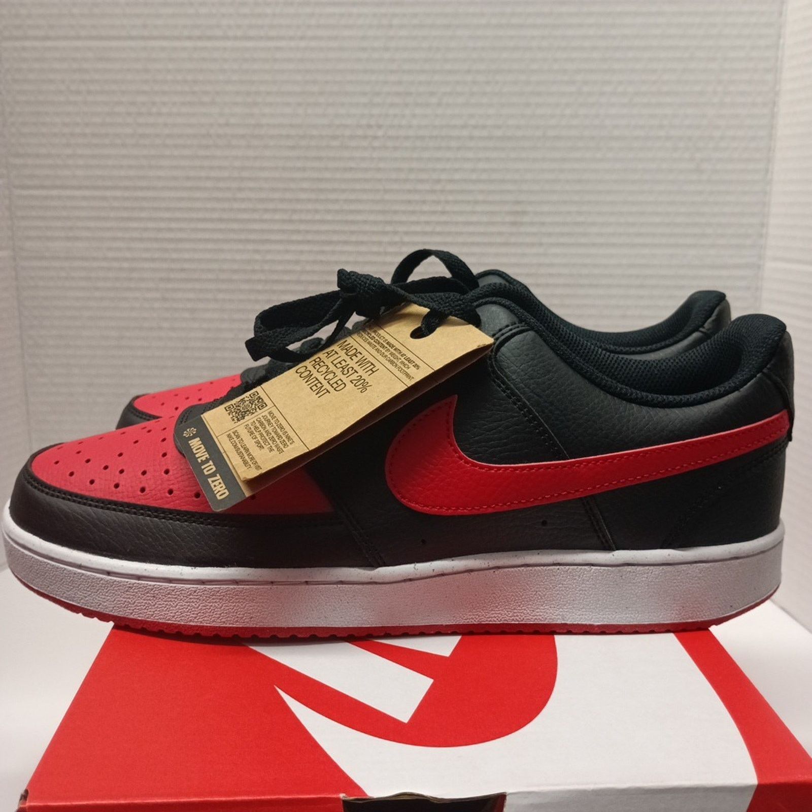 Nike Nike Court Vision Lo NN Shoes Men's Size 10 Black Red White Size US 10 / EU 43 - 4 Thumbnail