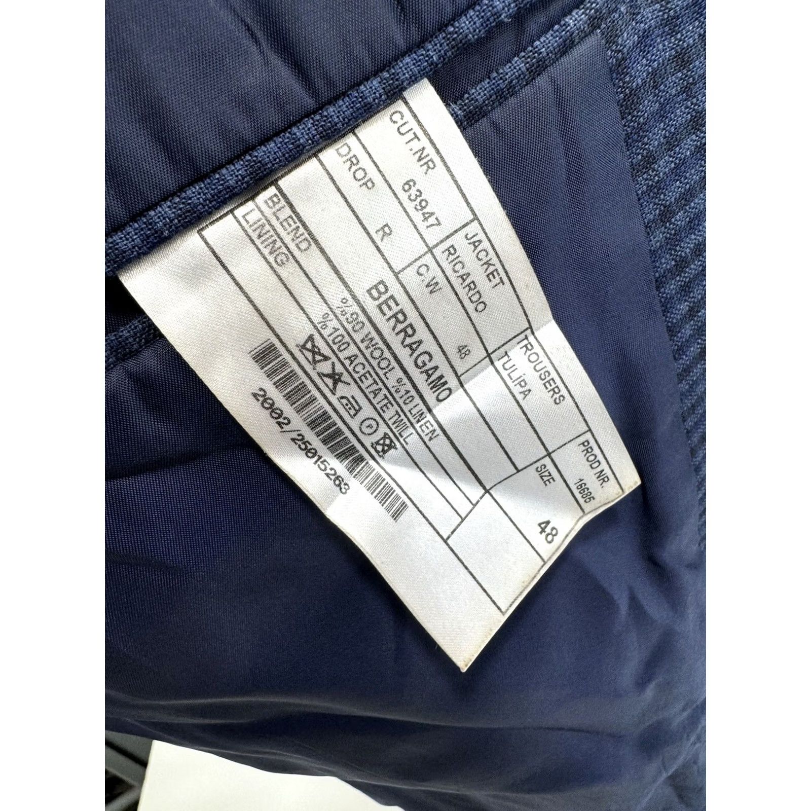 Ermenegildo Zegna Ermenegildo Zegna Blazer Mens 48 Wool Linen Plaid Blue Blazer - Plaid Pattern, Wool/Linen Lining, Regular Size, 48R Mens Blazer Size 48R - 8 Thumbnail