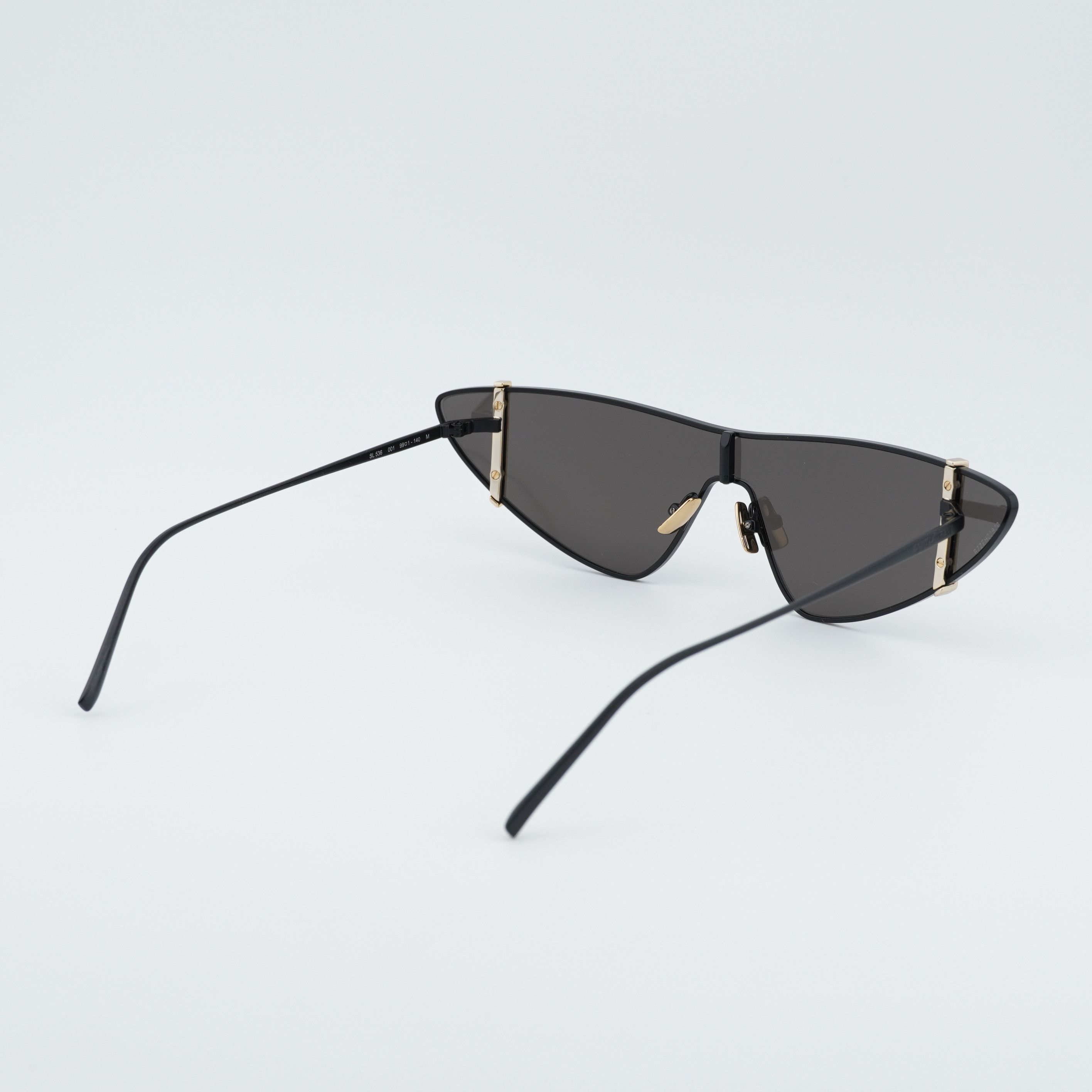 Saint Laurent Paris Saint Laurent SL536 001 Sunglasses Black Rimless Shield Fram Size ONE SIZE - 4 Thumbnail