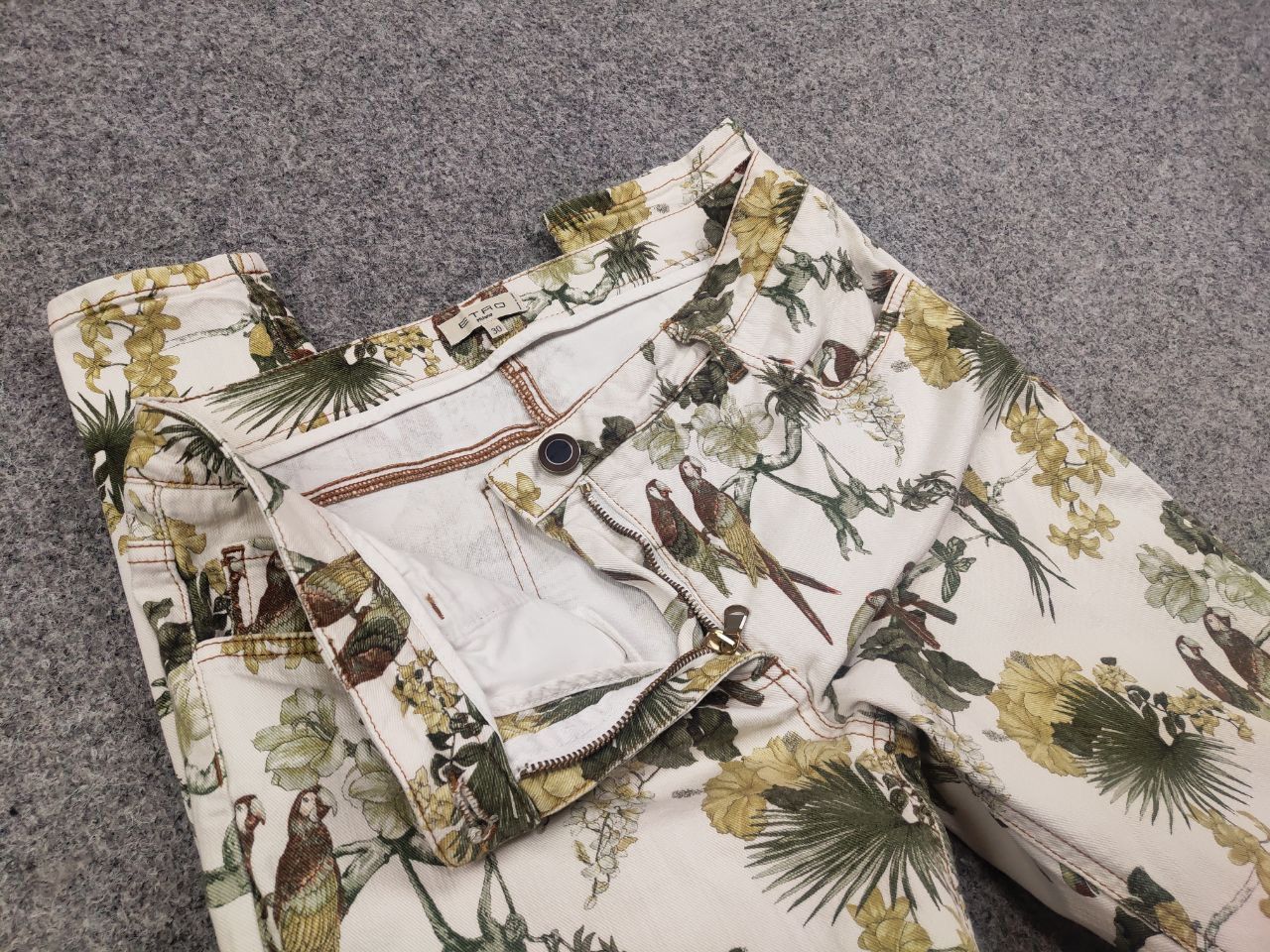 Etro Etro Milano Design Art Pattern bird Floral Slim Denim Jeans Size 30" / US 8 / IT 44 - 13 Thumbnail