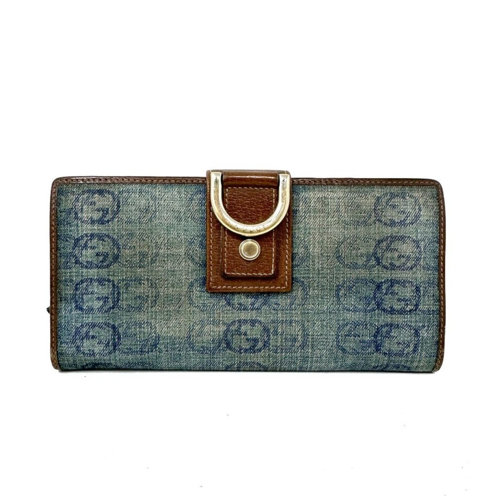 Gucci Gucci Denim GG Monogram Canvas and D-Ring Leather Wallet Size ONE SIZE - 1 Thumbnail
