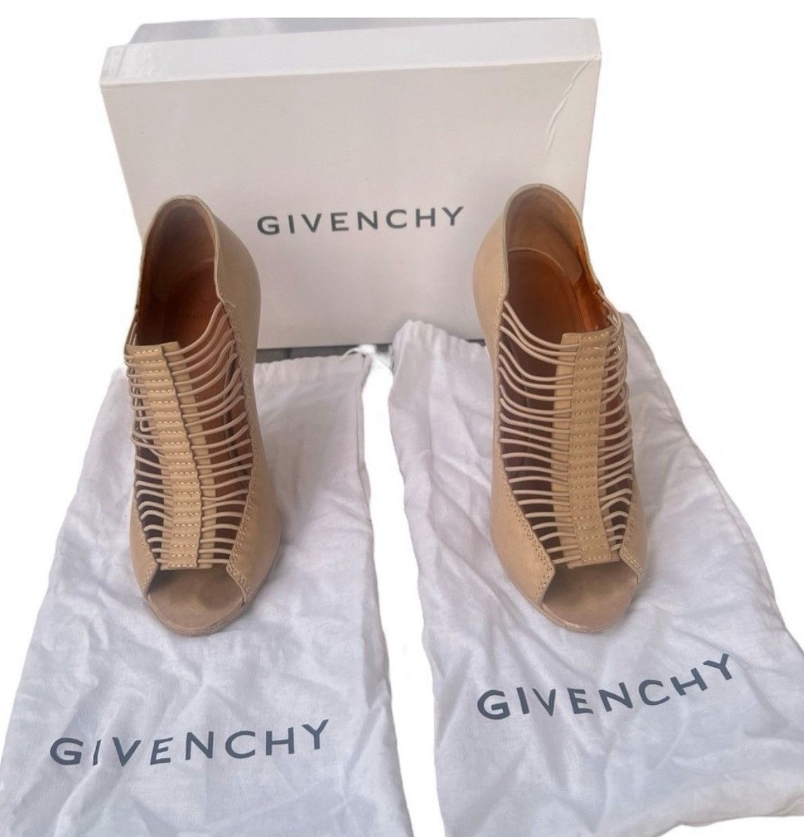 Givenchy Givenchy Beige Leather Cage Booties – Open Toe 37.5/7.5 Size US 7.5 / IT 37.5 - 2 Thumbnail